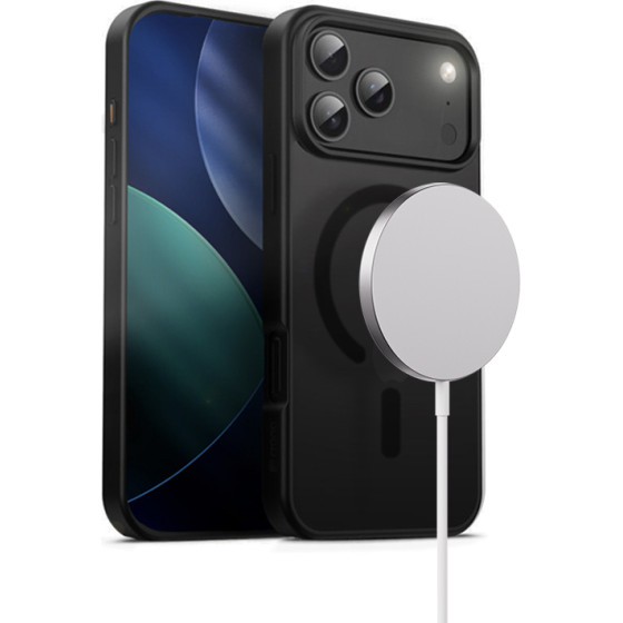 Crong Hybrid Frost Mag Cover - Case Magsafe Iphone 17 Pro Max (black) - (CRGHFMIP1769PBLK)