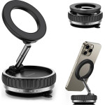 Techsuit - Premium Car Holder Vacuumgripx (S15) - For Dashboard, Magnetic, N55, 360� Adjustable - Black