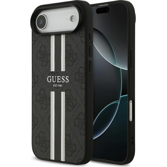 Guess Case 4G Printed Stripes Magsafe For Iphone 17 Air Black - (GUHMP17MP4RPSK)