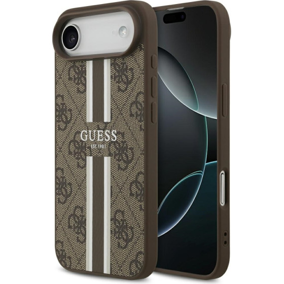 Guess Case 4G Printed Stripes Magsafe For Iphone 17 Air Brown - (GUHMP17MP4RPSW)