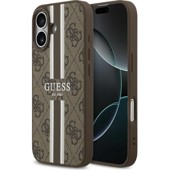 Guess Case 4G Printed Stripes Magsafe For Iphone 17 Brown - (GUHMP17SP4RPSW)