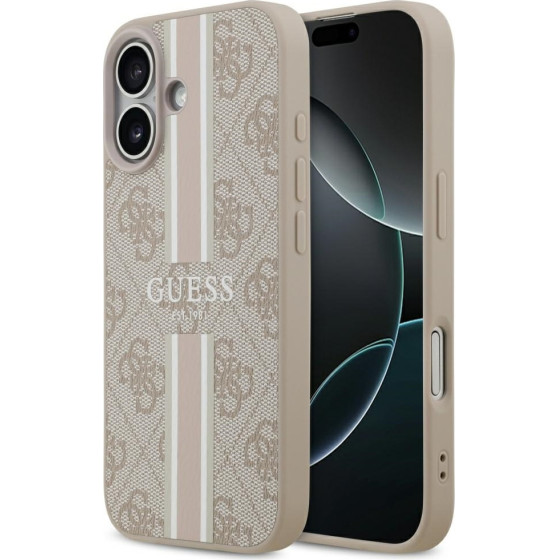 Guess Case 4G Printed Stripes Magsafe For Iphone 17 Pink - (GUHMP17SP4RPSP)