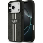 Guess Case 4G Printed Stripes Magsafe For Iphone 17 Pro Black - (GUHMP17LP4RPSK)