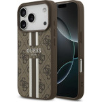 Guess Case 4G Printed Stripes Magsafe For Iphone 17 Pro Brown - (GUHMP17LP4RPSW)