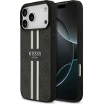 Guess Case 4G Printed Stripes Magsafe For Iphone 17 Pro Max Black - (GUHMP17XP4RPSK)