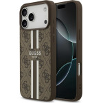 Guess Case 4G Printed Stripes Magsafe For Iphone 17 Pro Max Brown - (GUHMP17XP4RPSW)