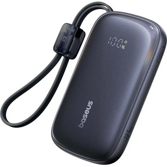 Baseus Enerfill FC21 QPow3 Ultra 10000mAh 22.5W Power Bank With Digital Display And Detachable Cable - Black - (E0027L00)