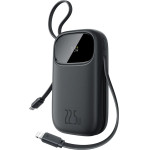 Baseus Enerfill FC31 10000mAh 22.5W Powerbank With Digital Display And 2 Built-In Cables (USB-C + Lightning) - Black - (P10082106123-00)