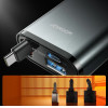 Joyroom 3-in-1 Car Charger With Built-In Retractable Cable - Dark Gray - (JR-CCL07)