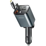 Joyroom 30W 4-in-1 Car Charger With 2 Built-In Retractable Cables - Dark Gray - (JR-CCL05)