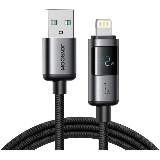 Joyroom S-A16 Pro Prism Series 3A USB-A - Lightning Cable With Display 1.2m - Black - (S-A16 PRO_AL)