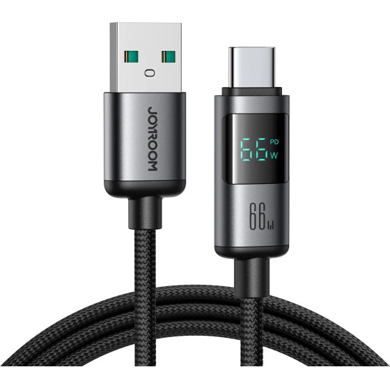 Joyroom S-A16 Pro Prism Series 66W USB-A - USB-C Cable With Display 1.2m - Black - (S-A16 PRO_AC)