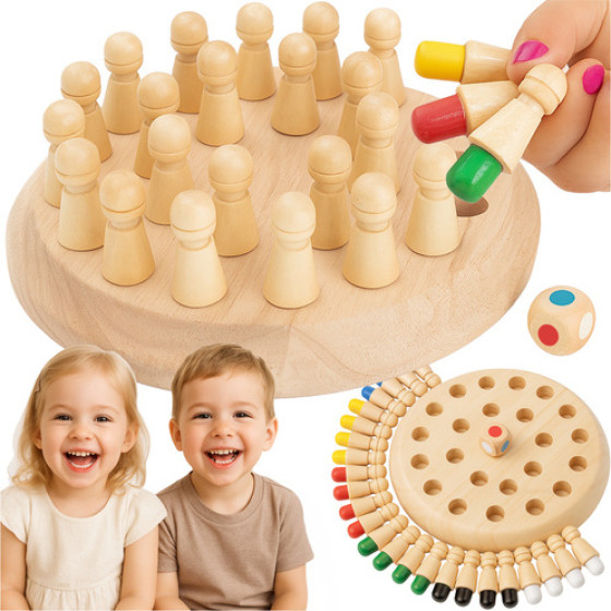 Kruzzel Memory Chess - Wooden 26251 - (18351-0)