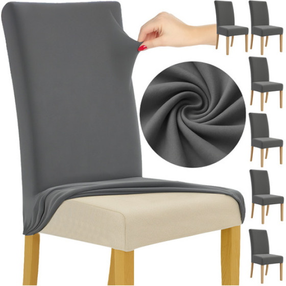 Ruhhy Chair Covers - 6 pcs. Dark Gray 25990 - (18286-0)