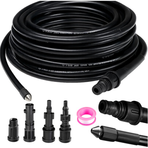 Ruhhy Pipe Cleaning Hose With Adapter 15m 26132 - (18324-0)