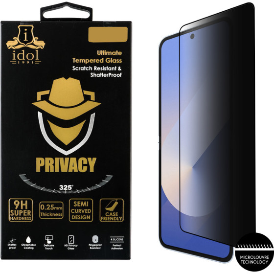 Idol 1991 Tempered Glass Samsung Z Flip 7 5G 6.9'' 9H 0.25mm Privacy Antispy Semi Curved Full Glue BLACK