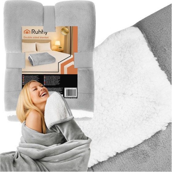 Ruhhy Double-Sided Blanket 150x200cm Light Gray 26293 - (18337-0)