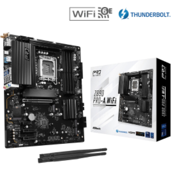 Asrock Mb Socket Intel LGA1851, Cs Intel Z890, 24 Dimm Sockets DDR5, HDMI/DP, PCI-E Gen 5.0, 2.5 LAN, ATX, 3YW. - (Z890 PRO-A WIFI)