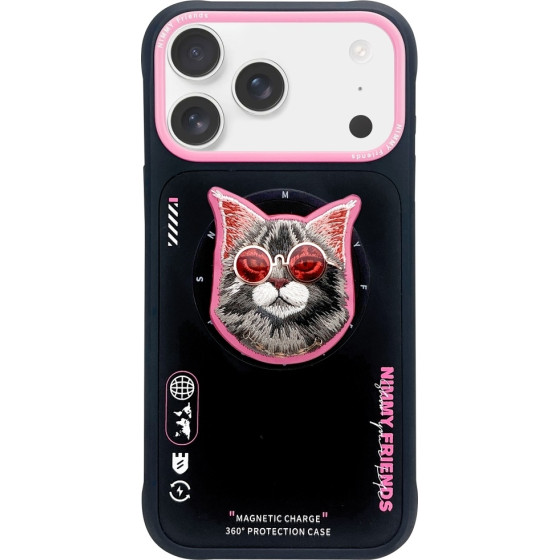 Nimmy Case Glasses Cool Cat Magsafe For Iphone 17 Black And Pink - (N-YJKM-CXZH-IP17-018)