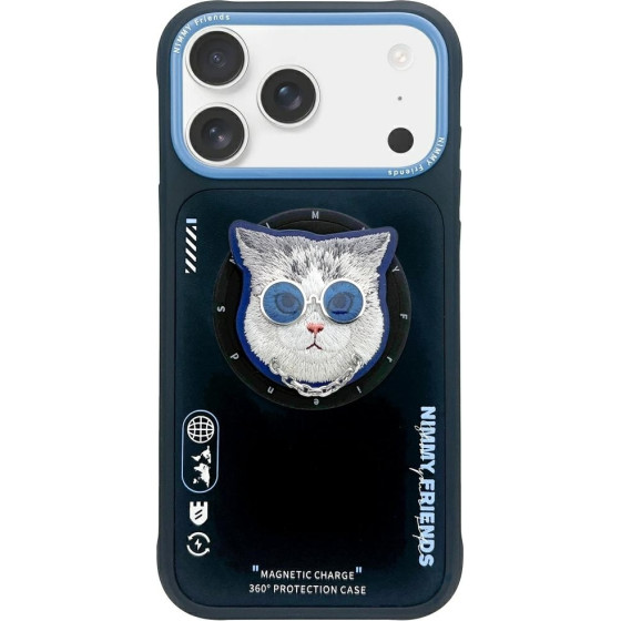 Nimmy Case Glasses Cool Cat Magsafe For Iphone 17 Pro Black And Blue - (N-YJKM-CXZH-IP17-Pro-03)
