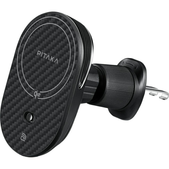Pitaka Car Mount With Wireless Charger Magez Pro 2 Qi2 15W Nfc Magsafe Black Grey - (CM2402N)