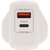 Lamtech 2-IN-1 EU/Uk Charger Usb QC3.0/TYPE-C With Adapter 30W - (LAM980794)