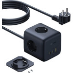 Baseus Enerfill FA11 67W Power Strip, USB-A + USB-C Cube + 3 x Eu Socket 1.5m - Black - (E00082100123-00)