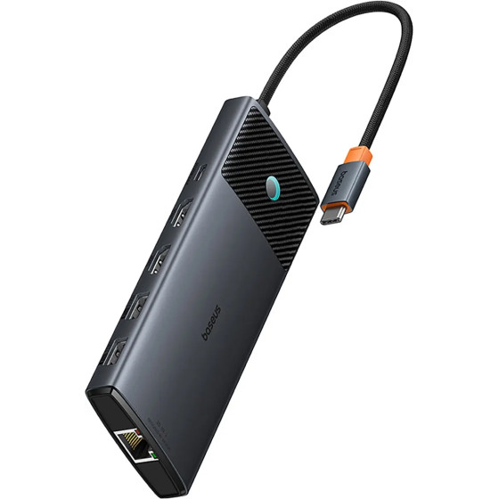 Baseus Metal Gleam Ii 10in1 Hdmi USB-A USB-C RJ45 SD/Tf Hub - Gray - (B00061800123-01)
