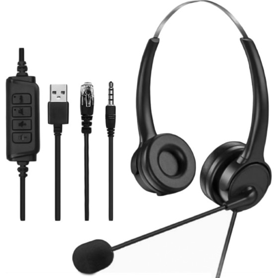 Lamtech ON-Ear Headset With Anc Mic And 3 Connectors - (LAM114352)