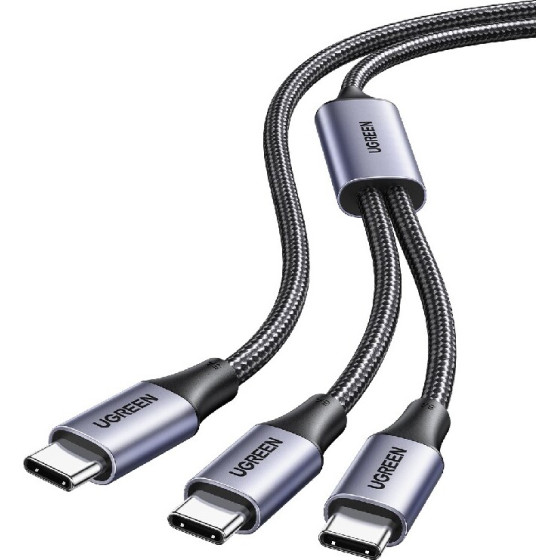������� �������� Ugreen US561 35087 USB-C �� 2x USB-C Pd 100W 1.5m ����� - (US561/35087)