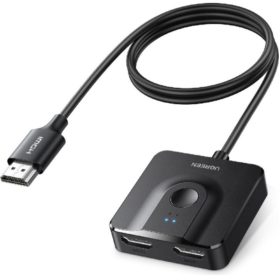 Hdmi Switch ��������� 2 ������ Ugreen 4K/60Hz - (CM311 70607)