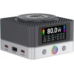 RELIFE Desktop Charger Q7 QI, 80W, 3.25A, 2 x USB-A - 4 x USB-C, Grey