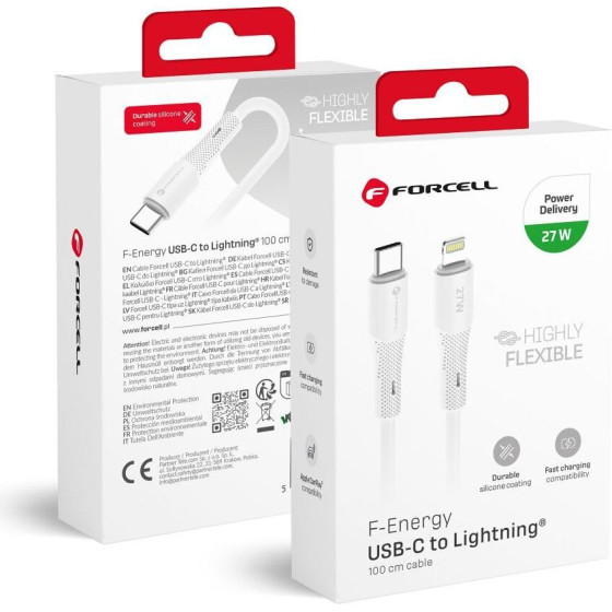 FORCELL F-Energy C346 Cable Type C To Lightning Pd 3A 27W Silicone 1 m white