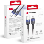 FORCELL F-Energy C351 Cable Usb A To Micro Usb QC3.0 2,4A 18W Gradient 1 m black