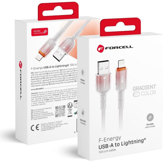 FORCELL F-Energy C353 Cable Usb A To Lightning 2,4A 12W Gradient 1 m white