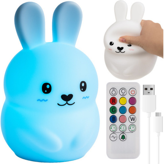Izoxis Lampka Nocna Rgb z Pilotem - Krolik 26204 - (18398-0)