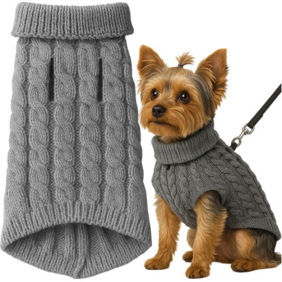 Purlov Dog/Cat Clothes Size M Gray 26217 - (18374-0)