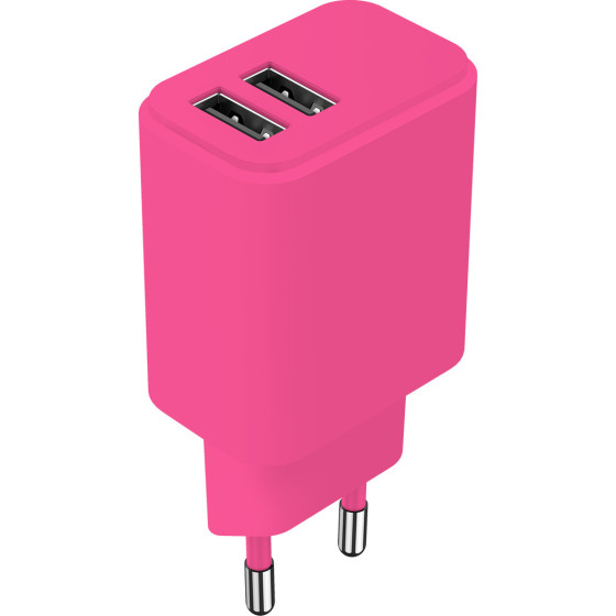 Setty Charger 2x Usb 2,4A LSIM-AA-126 pink