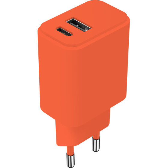 Setty Charger Usb + USB-C 20W LSIM-AC-2010 orange