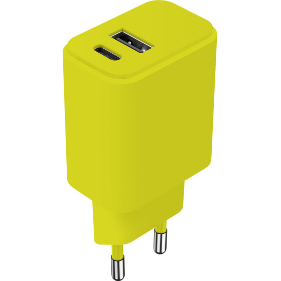 Setty Charger Usb + USB-C 20W LSIM-AC-2011 lime