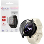 Volte-Tel Tempered Glass Garmin Vivoactive 6 1.2'' 9H 0.30mm Pc Edge Cover With Key 3D Full Glue Full Cover BLACK