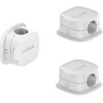 Baseus - Cable Organizer Lite Series Magnetic (B01331106211-00) - 3 Pack Pieces, 3M Adhesive - White