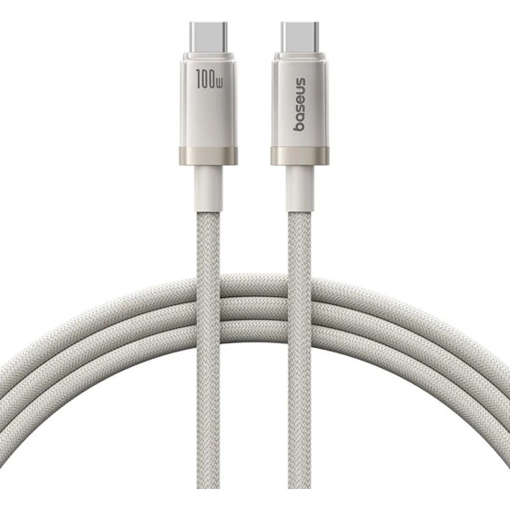 Baseus - Data Cable (P10378100G21-00) - Type-C, Fast Charging, PD100W, 480Mbps, E-Mark Smart Chip, 1m - Galaxy Titanium Gold