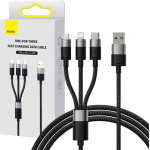 Baseus - Data Cable - Usb To Type-C, Lightning, Micro-USB, 100W, 1.5m - Cluster Black - (P10319900111-01)