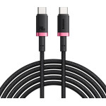 Baseus - Data Cable Dura Series - For MacBook, Fast Charging, Type-C, Pd 240W, 480Mbps, 1m - Red / Black - (P10377803U03-01)