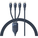 Baseus - Data Cable Flash Series 3 - Fast Charge, USB-C To 3x Type-C, 3in1, PD100W, 480Mbps, 1.5m - Blue - (P10377503321-00)