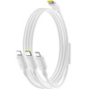 Baseus - Data Cable Silky - Fast Charge, Type-C To Micro-USB, Lightning, USB-C, 100W, 1.5m - Moon White - (P10377706213-00)