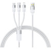 Baseus - Data Cable Starspeed - Fast Charging, Usb To Micro-USB, Type-C, Lightning, 100W, 1.5m - White - (P10319900211-00)