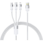 Baseus - Data Cable Starspeed - Fast Charging, Usb To Micro-USB, Type-C, Lightning, 100W, 1.5m - White - (P10319900211-00)