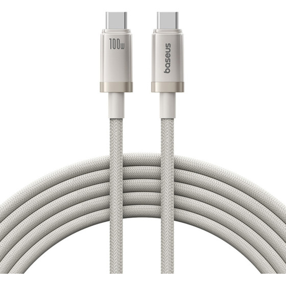 Baseus - Data Cable Titanium - USB-C To Type-C, 100W, Fast Charging, 480Mbps, 2m - Galaxy Titanium Gold - (P10378100G21-01)